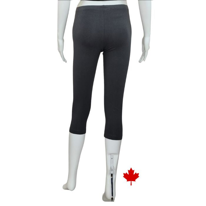 Elle 3/4 length leggings charcoal grey back view of leggings on mannequin