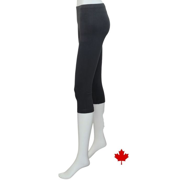 Elle 3/4 length leggings charcoal grey side view of leggings on mannequin