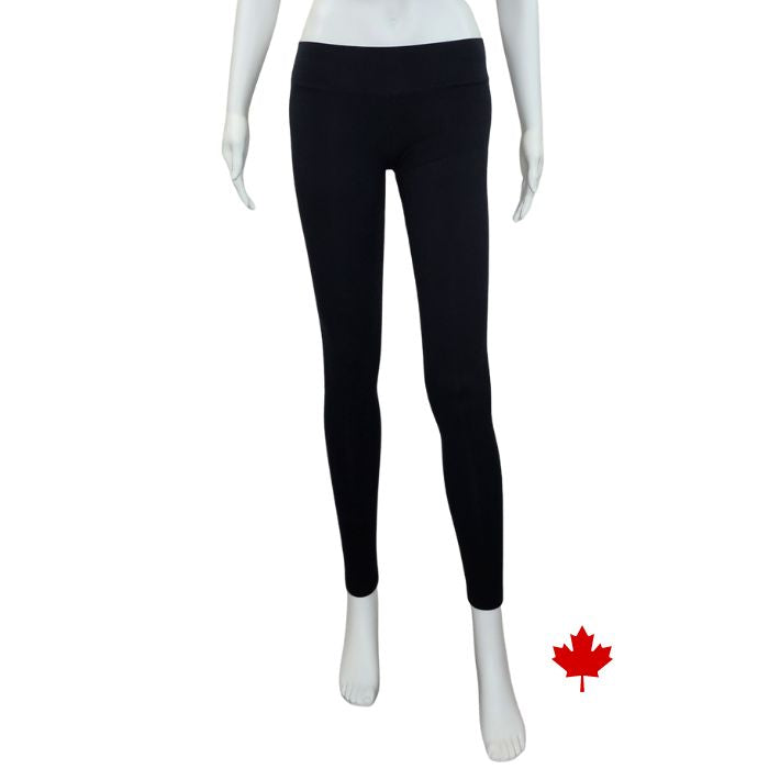 Eve full length yoga leggings black front view of leggings on mannequin