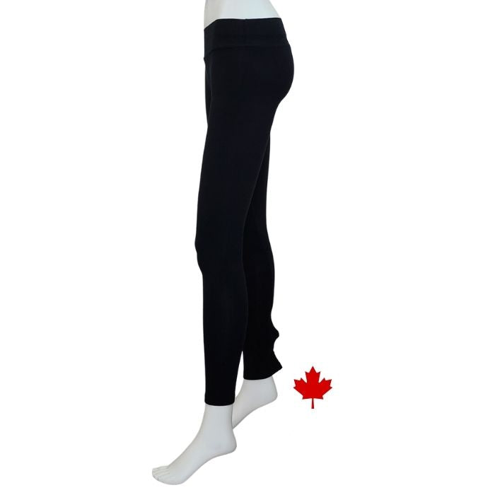 Eve full length yoga leggings black side view of leggings on mannequin