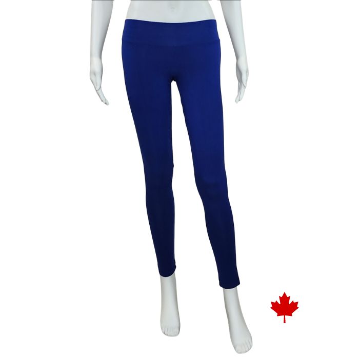 Eve full length yoga leggings indigo blue front view of leggings on mannequin