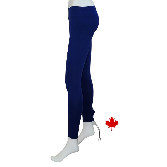 Eve full length yoga leggings indigo blue side view of leggings on mannequin