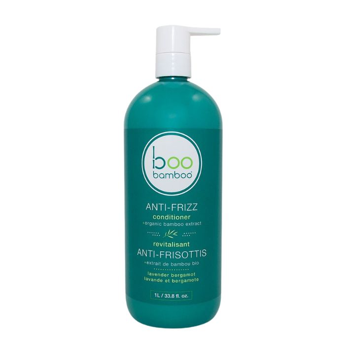 Anti-Frizz conditioner front view of 1L bottle with pump.