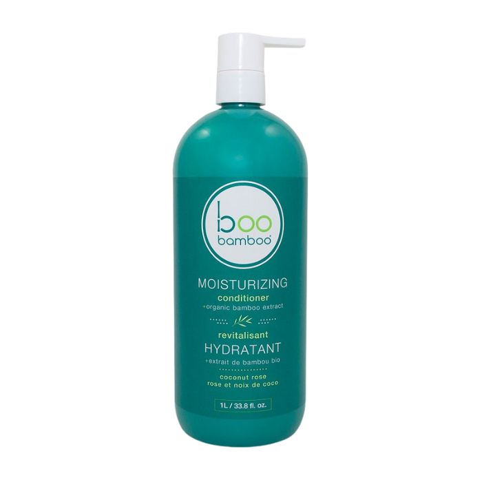 Moisturizing conditioner front view of 1L bottle with pump.