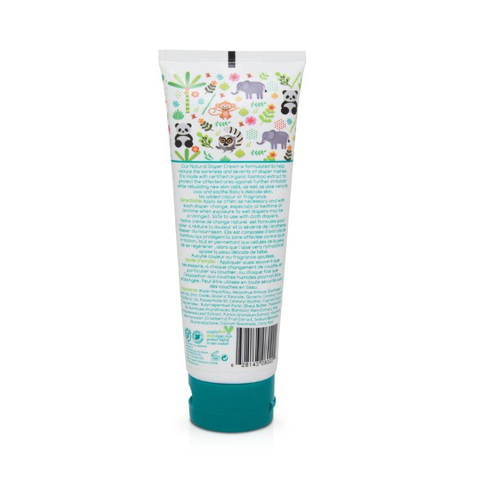 Natural Diaper Cream boo bamboo back view of 120ml tube