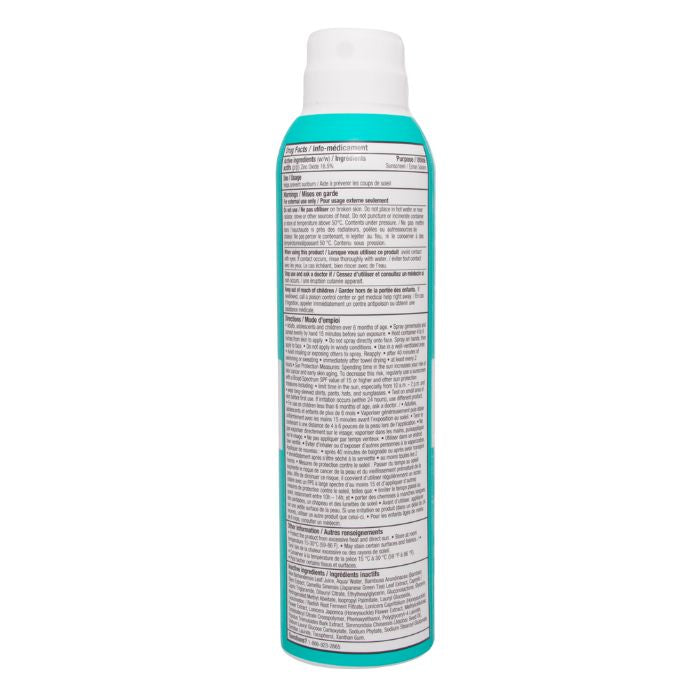 Nattural Sunscreen SPF 30 boo bamboo back view of spray can.