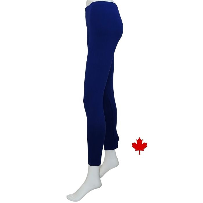 Elle full length leggings indigo blue side view of leggings on mannequin