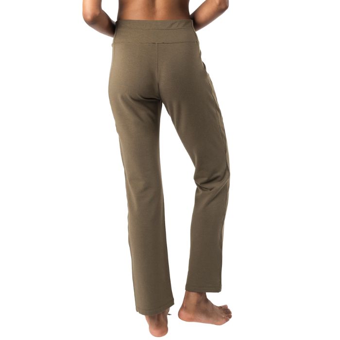 deep olive green emory pants back view bottoms on model