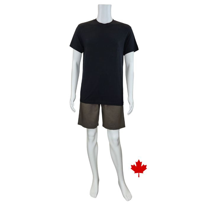 Lex crew neck t-shirt black full body front view on mannequin
