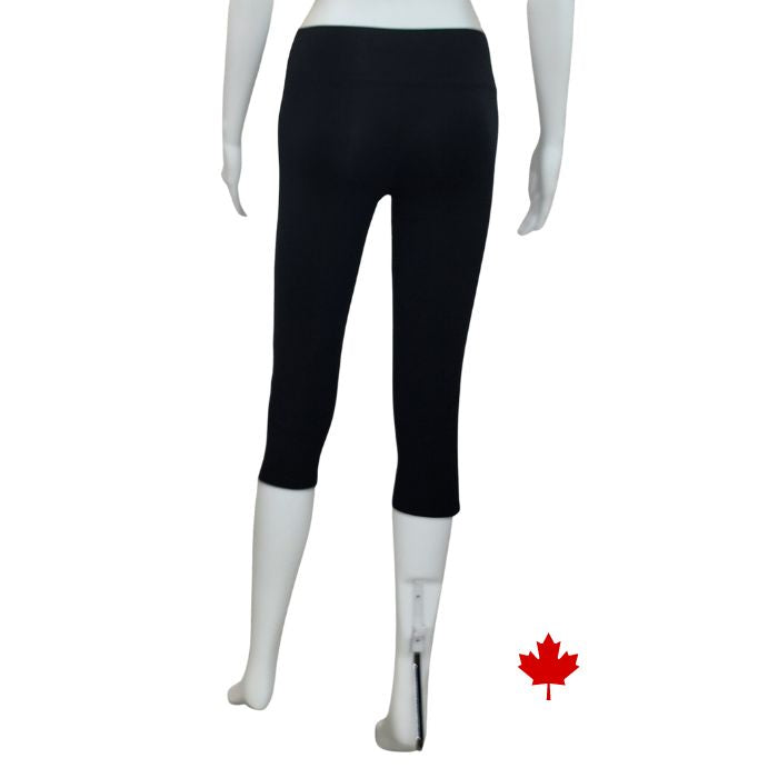Olivia 3/4 length leggings black back view of leggings on mannequin