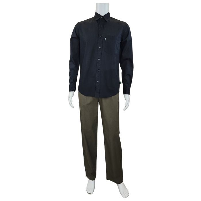Ryan dress shirt black full body front view of mannequin