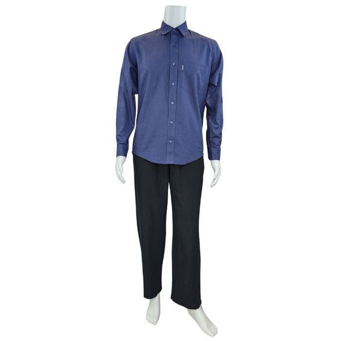 Ryan dress shirt blue full body front view of mannequin