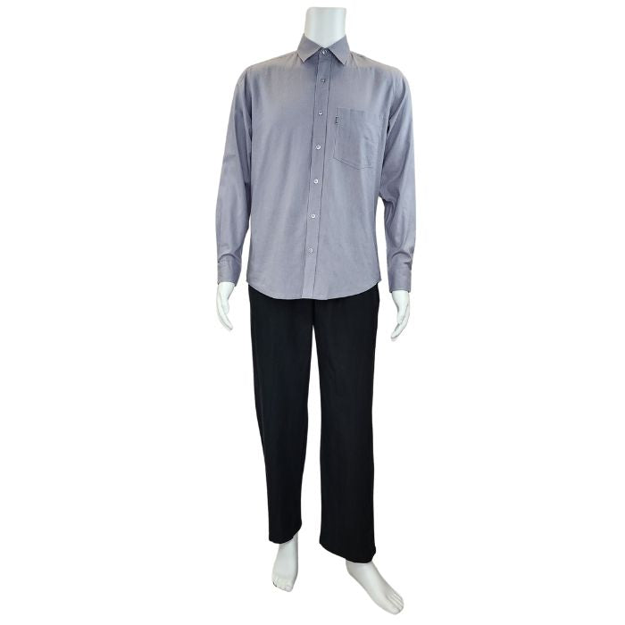 Ryan dress shirt grey full body front view of mannequin