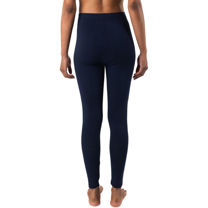 suri full length legging pant ink blue bottom only back view on model