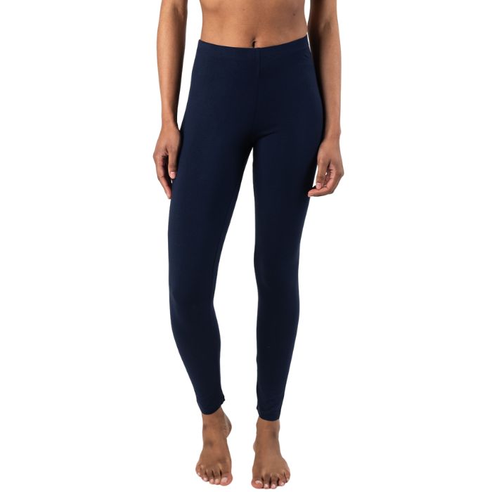suri full length legging pant ink blue bottom only front view on model