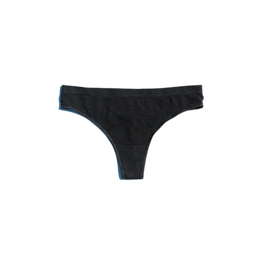black thong underwear front view on white background
