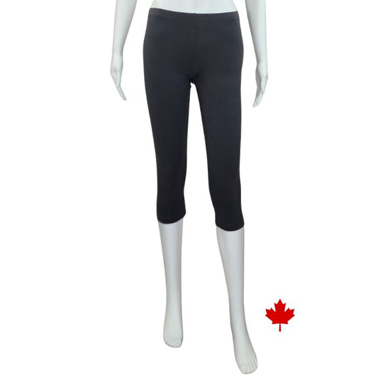 Elle 3/4 length leggings charcoal grey front view of leggings on mannequin