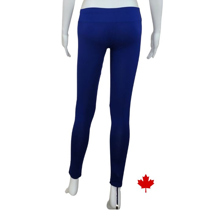 Eve full length yoga leggings indigo blue back view of leggings on mannequin