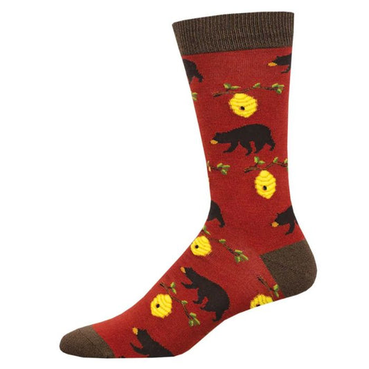 Bears and Bees Sock with bears and beehives print