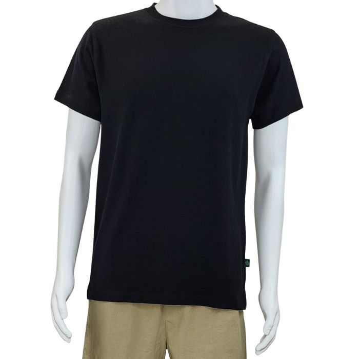 Charlie crew neck t-shirt black front view of top on mannequin