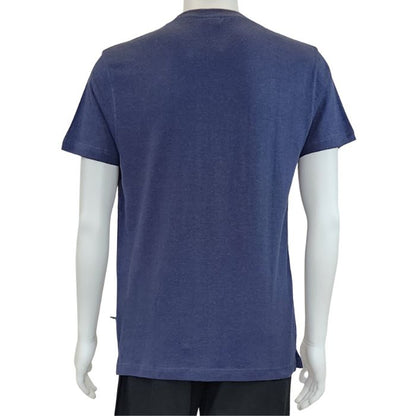 Charlie crew neck t-shirt blue back view of top on mannequin