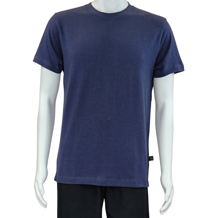 Charlie crew neck t-shirt blue front view of top on mannequin