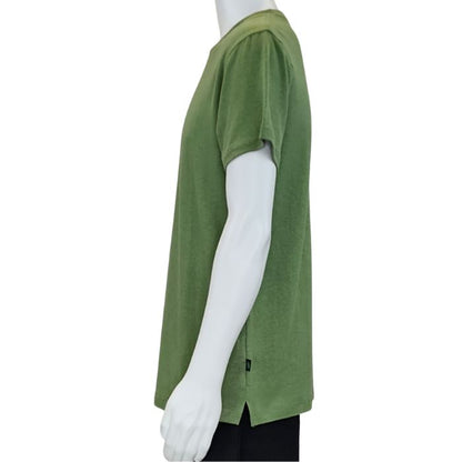 Charlie crew neck t-shirt celery green side view of top on mannequin
