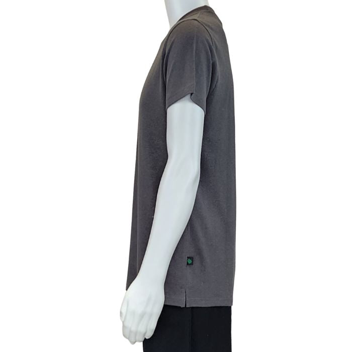 Charlie crew neck t-shirt charcoal grey side view of top on mannequin