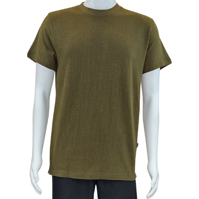 Charlie crew neck t-shirt olive green front view of top on mannequin