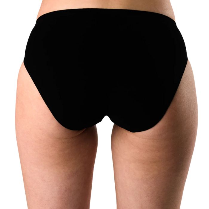 classic cut panty black mid section back view on model