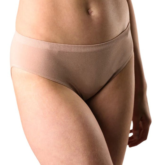 classic cut panty beige mid section front view on model