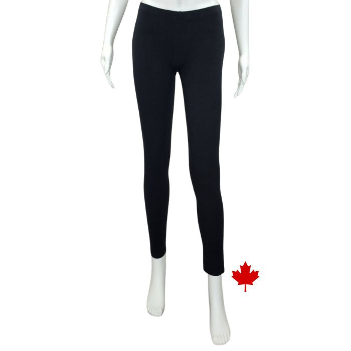 Elle full length leggings black front view of leggings on mannequin