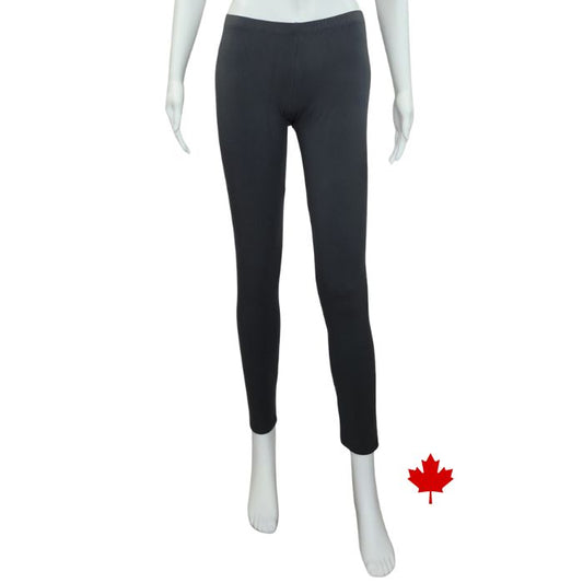 Elle full length leggings charcoal grey front view of leggings on mannequin