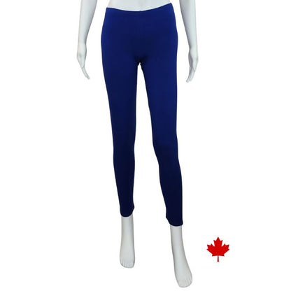 Elle full length leggings indigo blue front view of leggings on mannequin