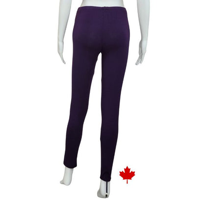 Elle full length leggings plum purple back view of leggings on mannequin
