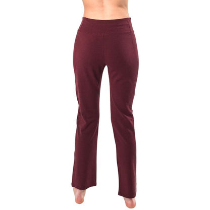 wine red emory pants back view bottoms on model