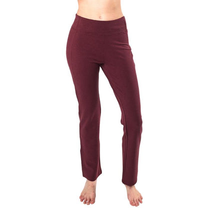 wine red emory pants front view bottoms on model