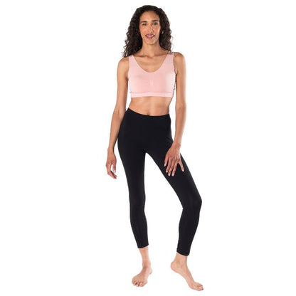 essential bralette pink full body front view on model