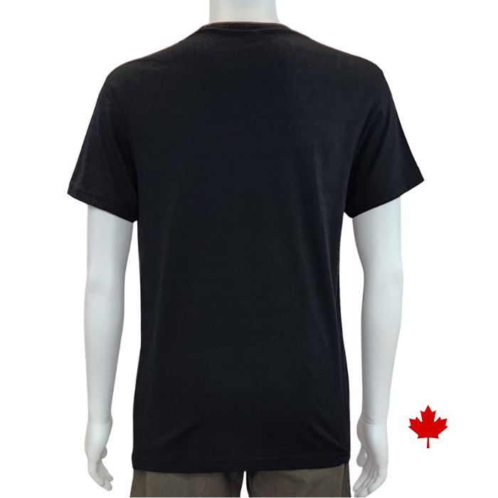 Lex crew neck t-shirt black back view of top on mannequin