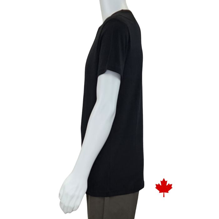 Lex crew neck t-shirt black side view of top on mannequin