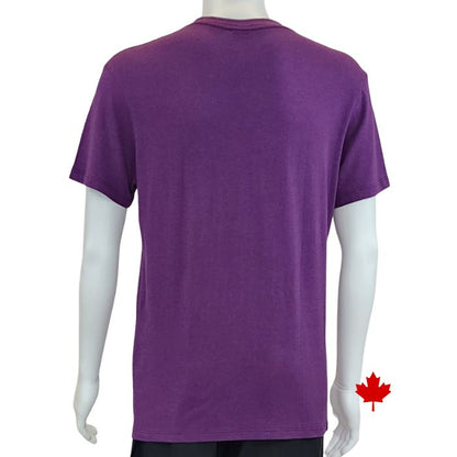 Lex crew neck t-shirt plum purple back view top only on mannequin
