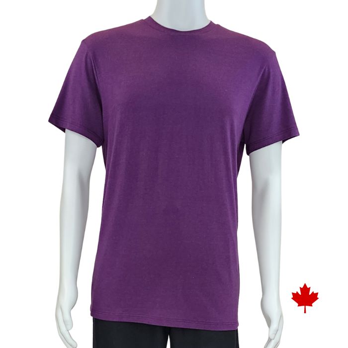 Lex crew neck t-shirt plum purple front view top only on mannequin