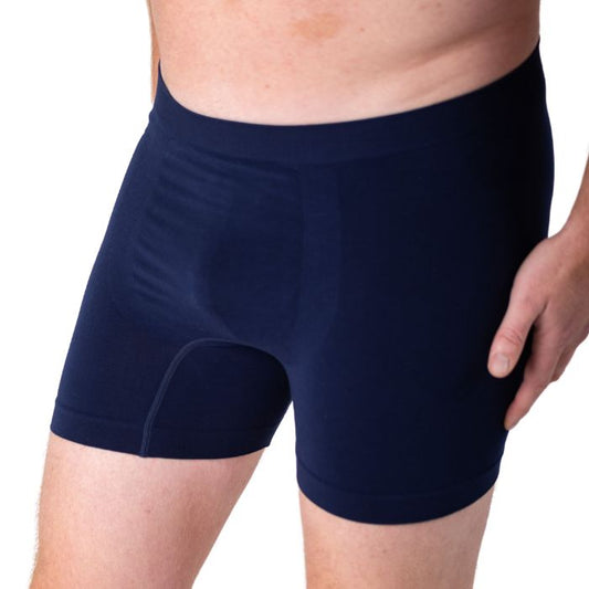 boxer briefs ink blue mid section front view on model