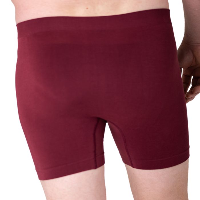 boxer briefs maroon red mid section back view on model