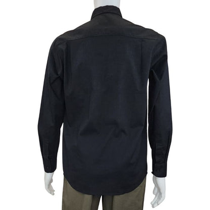 Ryan dress shirt black back view of top on mannequin