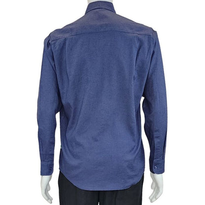 Blue Ryan dress shirt back view of top on mannequin