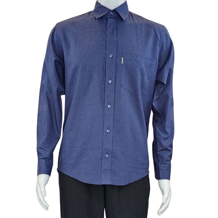 Blue Ryan dress shirt front view of top on mannequin