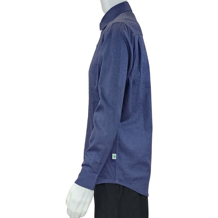 Blue Ryan dress shirt side view of top on mannequin