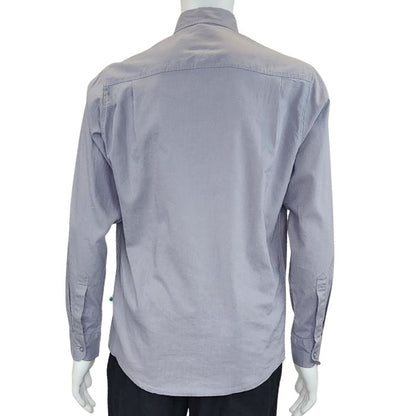 Grey Ryan dress shirt back view of top on mannequin