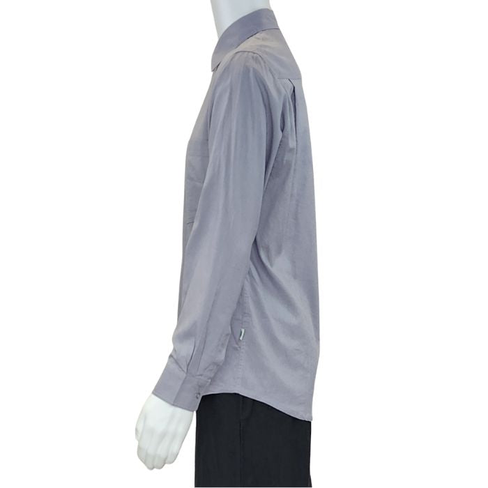Grey Ryan dress shirt side view of top on mannequin